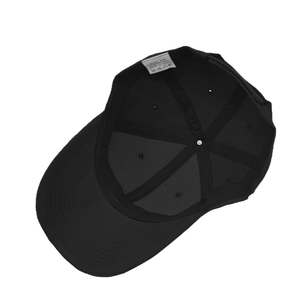 Glory Max Plain Baseball Cap Hook & Loop Strap Adjustable Solid Blank Curved Visor Hat (Black)