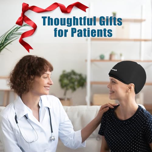 Black Cold Cap for Chemotherapy & Migraine Relief - Standard Fit