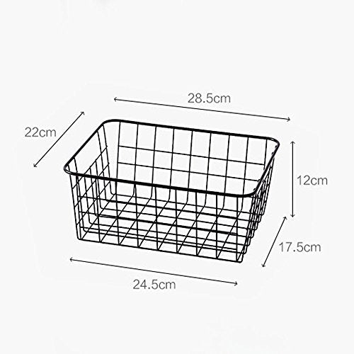 Black Wire Storage Basket Small Sturdy Kitchen Pantry Organizer - 1PC