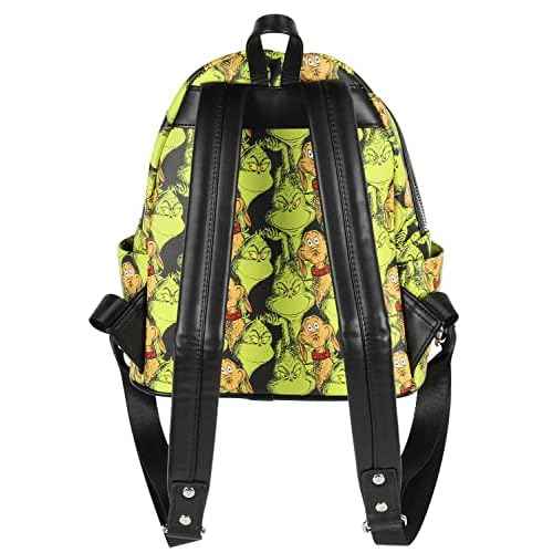 Loungefly Dr. Seuss GRINCH and Max All-Over Print Faux Leather Mini Backpack