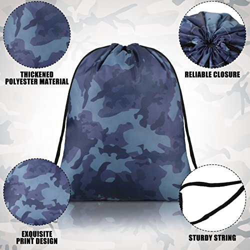 24 Pcs Camouflage Drawstring Bags Bulk Multicolor Camouflage Backpack Set