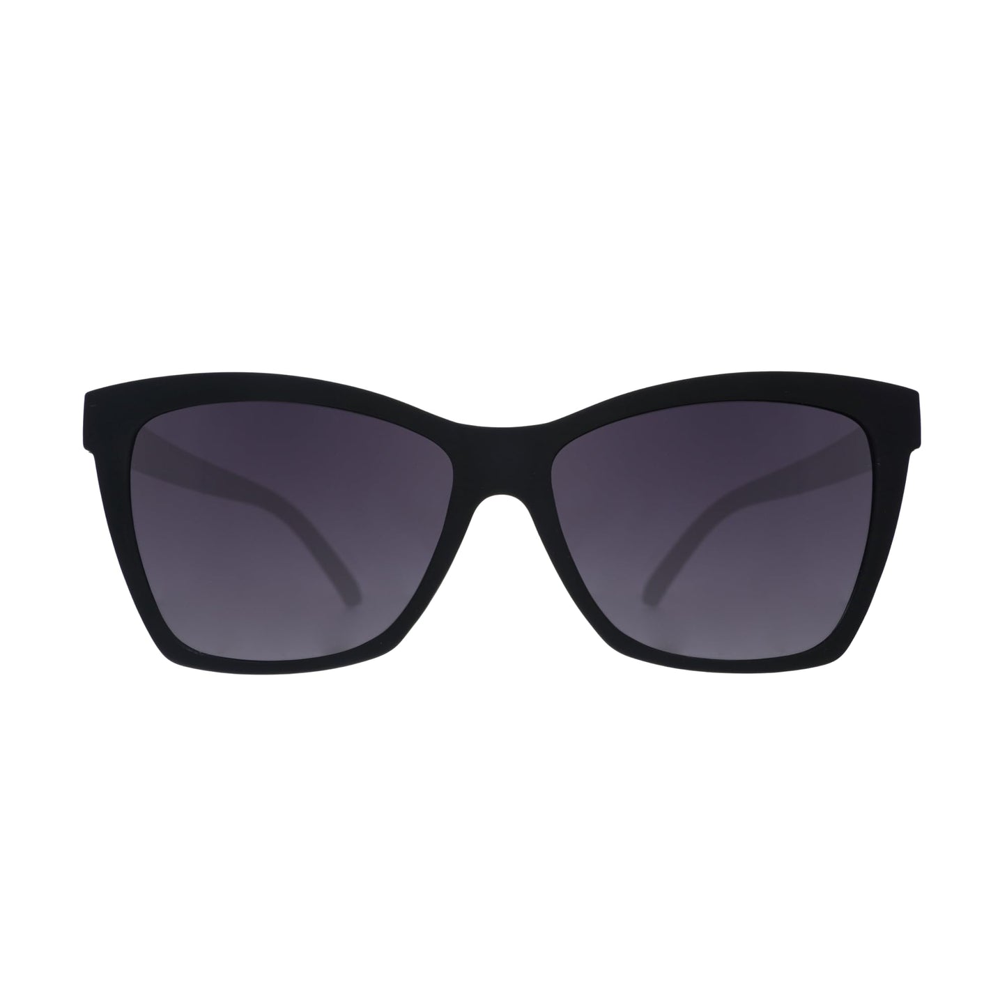 goodr New Wave Renegade Polarized Sunglasses, Medium Sized (Glam G), Black Solid Cat-Eye Frames with Black Gradient Lenses, Dark to Light Tint, UV400 Protection, No Slip, No Bounce