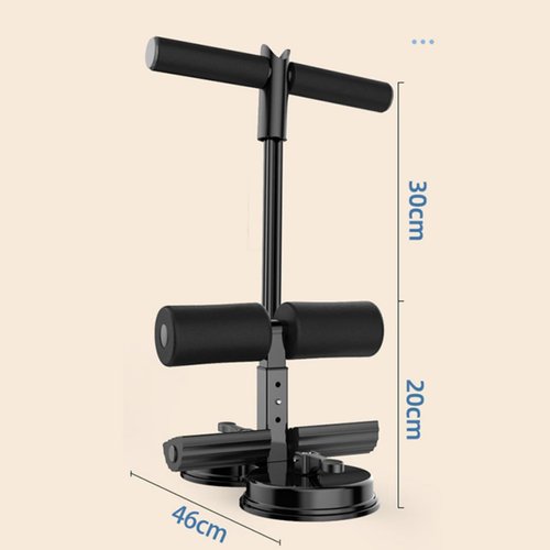 Ab Training Auxiliary Device, Portable Sit Up Bar Floor Abs Master Assistant Device, Double Suction Cups Multi-functional Adjustable Ab Trainer Equipment (Black)