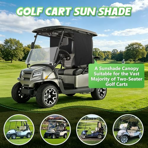 2-Piece Golf Cart Sun Shade Cover for All Two-Passenger Carts - Durable & Easy Install