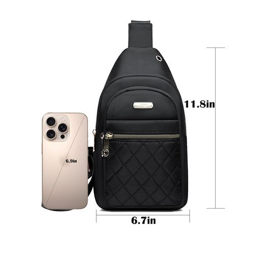 Crossbody Small Sling Backpack Crossbody Sling Bag, Chest Bag Daypack Fanny Pack Cross Body Bag for Outdoors Hiking Traveling (Black)
