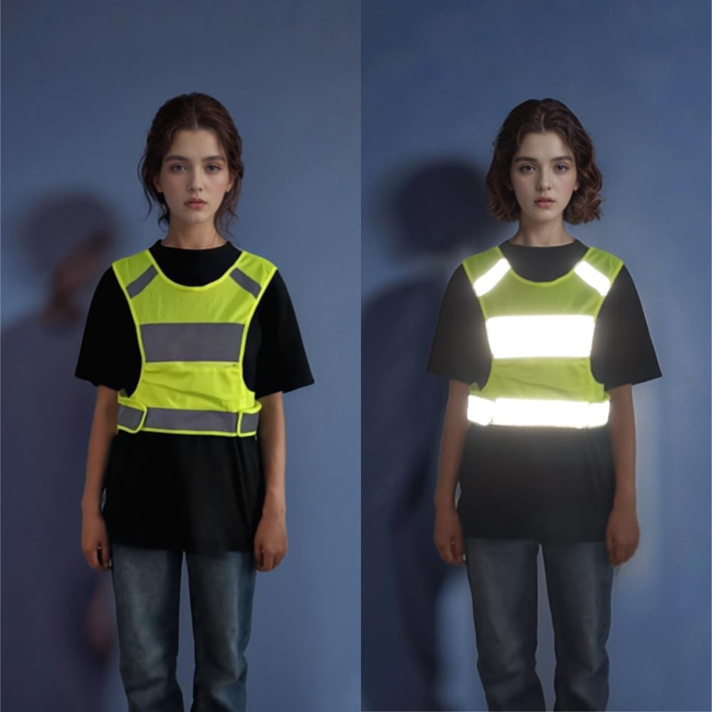 IDOU Reflective Vest Safety Running Gear - High Visibility Vest with Pocket for Running, Biking, Walking, Women & Men/D/M1