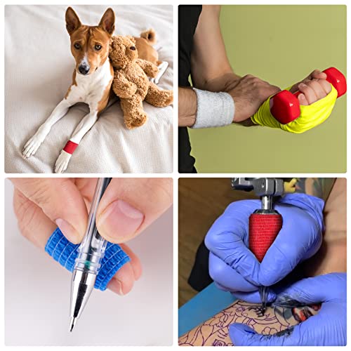 NiHealth 8PCS Self-Adhesive Cohesive Elastic Bandage Wrap Tape Assortment - Mixed Colors, 4 Widths