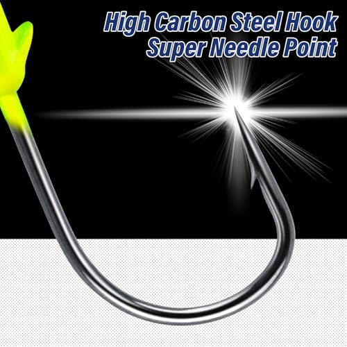 Green 1/4oz Fishing Jig Head with 3D Eyes Saltwater & Freshwater