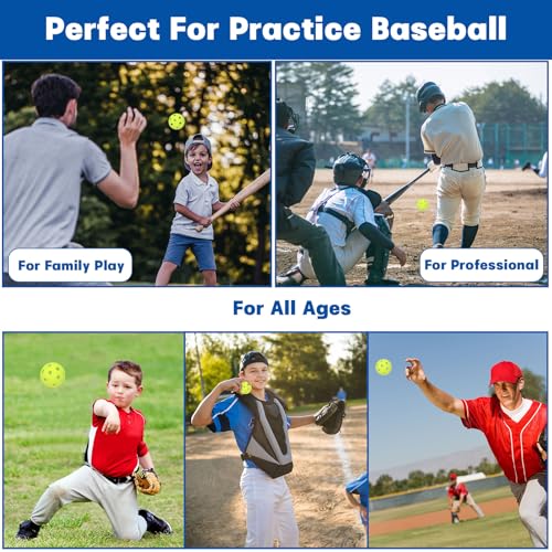 Practice Baseballs Set 30 Green Plastic Soft Training Balls for Indoor and Outdoor Sports - Hollow Design