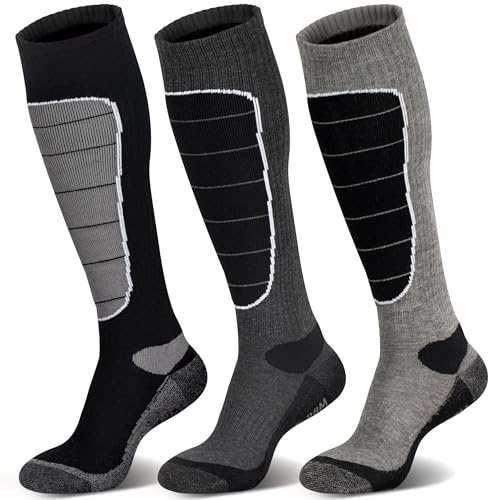 Hylaea Merino Wool Ski Socks, Cold Weather Socks for Snowboarding, Snow, Winter, Thermal Knee-high Warm Socks, Hunting