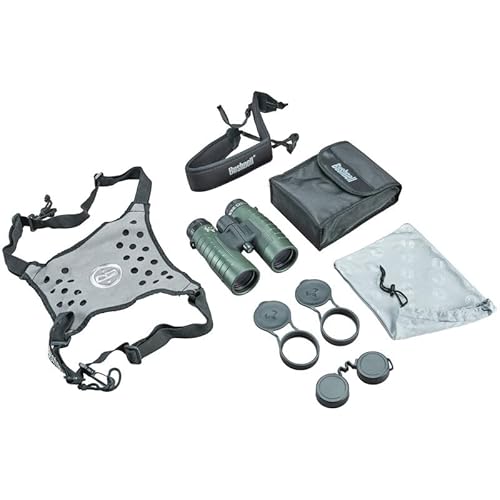 Bushnell Binocular Bundle: Trophy XLT 10x42 Binoculars (Bone Collector Edition) + Deluxe Binocular Harness