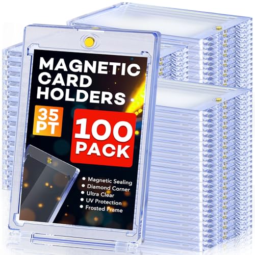 ZENOWICK 100ct Magnetic Card Holders - 35pt One Touch Acrylic Display Cases