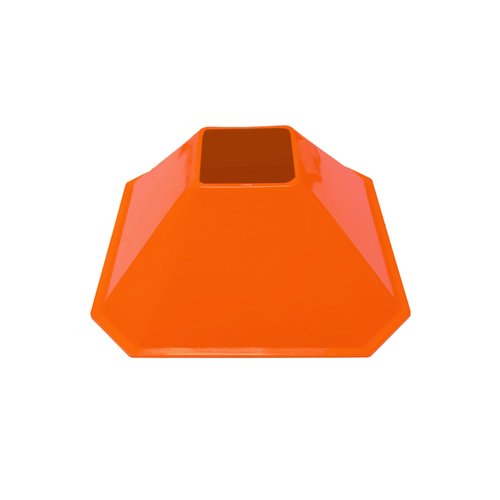 Pro Square Training Cones (Set of 10) 6x6 Inch Training Cones with Carry Strap for Plyometric and Agility Training, Soccer, Football, Basketball, (Orange)