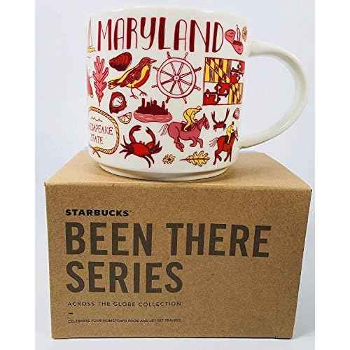 Starbucks Maryland Ceramic Mug Been There Series Across The Globe Collection, 14 Ounces