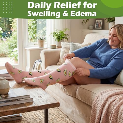 Plus Size Compression Socks for Women - 4 Pairs