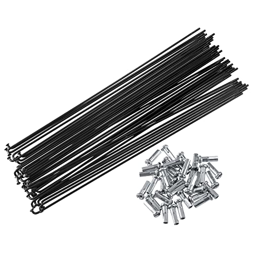 Bike Spokes 220mm 14G with Nipples Steel Wheel Parts for Most Bicycles