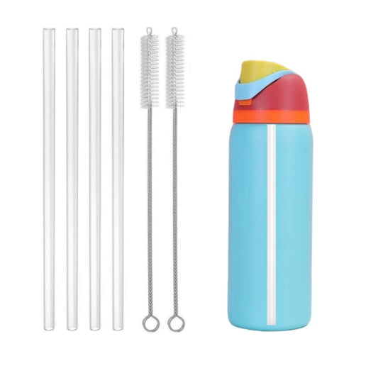 4Pcs Replacement Straw Fit for Owala 24oz 32oz,Reusable Drinking Straws with Cleaner Brush Compatible with 24oz FreeSip Water Bottle, Cup Accessories Fit for Owala 32oz Water Bottle
