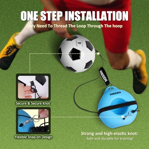 Hikeen Soccer Training Set with Metal Base & Rebound Ball - Blue