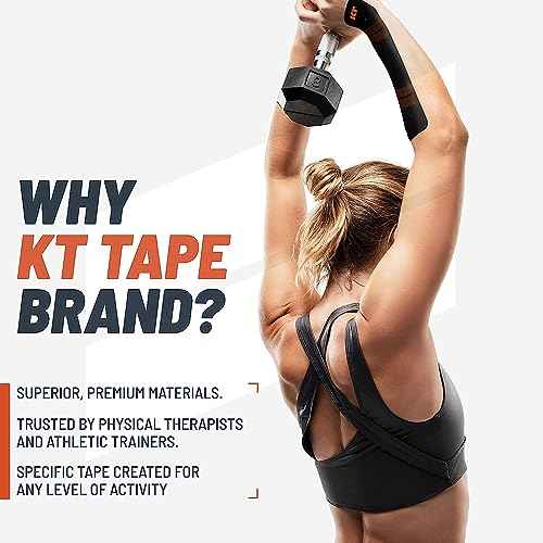 KT Tape, PRO Synthetic Elastic Kinesiology Athletic Tape, 150 Count, 10¡± Precut Strips, Rage Red