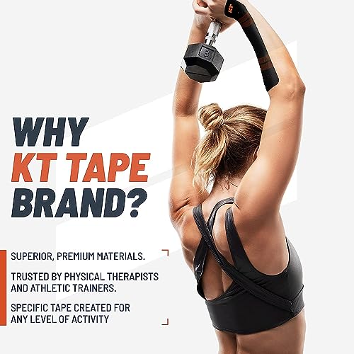 KT Tape, PRO Synthetic Elastic Kinesiology Athletic Tape, 150 Count, 10¡± Precut Strips, Sonic Blue