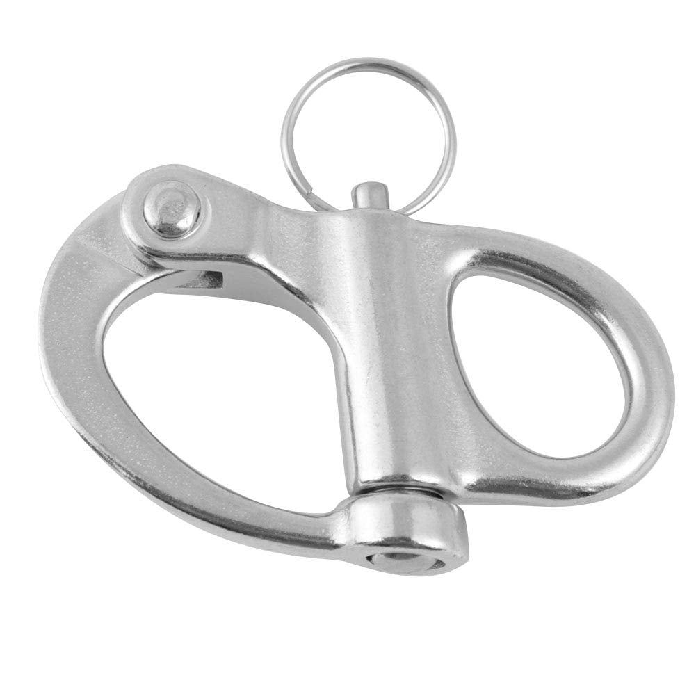 10x35mm Stainless Steel Fixed Snap Shackle, Quick Release with Round for Marine, Boat