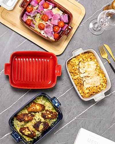 Reactive Glaze Ceramic Baking Dishes Set of 4 - 18 oz Au Gratin Pans
