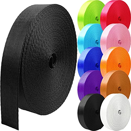 Black 2 Inch Nylon Webbing Strap - 10 Yards Heavy Duty Webbing