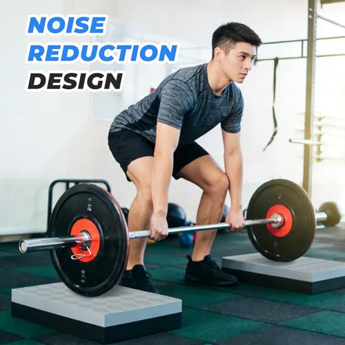 Colaxi 2-Pack Weightlifting Crash Drop Pads - Black & Gray 40x33x4cm Nonslip Shock Absorbing Floor Mats for Training