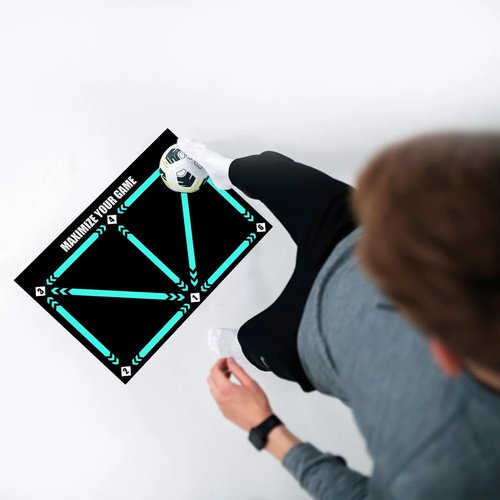 Shindefender Skll Mat - Shin Defender Soccer Training Mat with Adjustable Soccer Trainer,Non-slip Silent Football Footstep Equipment for All Levels to Improve Speed,Strength and Coordination(SET B)