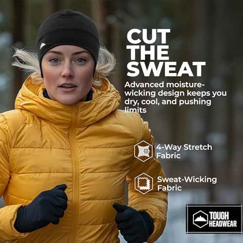 Tough Headwear Thermal Skull Cap - Moisture-Wicking Running Beanie Helmet Liner - Warmth & Cycling Apparel
