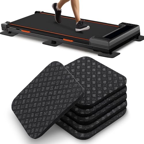 TOBWOLF 6PCS Treadmill Mat Pads - Non-Slip Anti-Vibration, 5MM Square