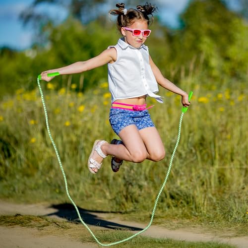 Kids Jump Rope Set - 10 Adjustable Colorful Nylon Skipping Ropes for Fitness & Play - Variation of THIS listing