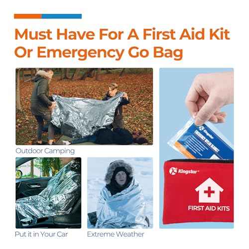 Emergency Blankets (30 Packs, 84" L x 52" W) Mylar Thermal Blankets for Survival and Protection,Space Blanket Survival Kits Camping Blanket, Ideal for Outdoors, Hiking, Survival, Marathons
