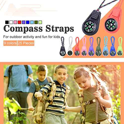 25 Pack Compass for Kids Bulk,Childrens Mini Compasses for Classroom,Boy Scout Compass Party Favor Pocket,Hiking and Survival