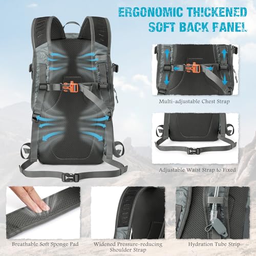 Lightweight Hiking Backpack 25L Foldable Outdoor Daypack for Men Women