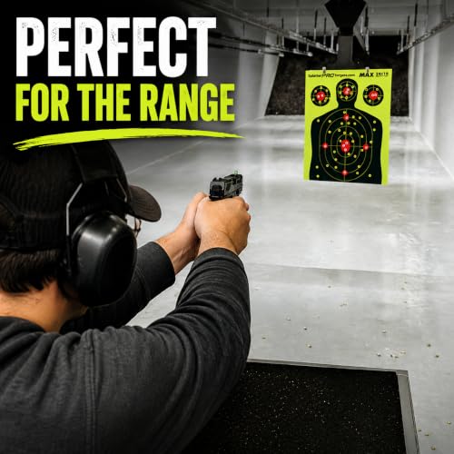 18x24 Extra Large Splatter Targets - Two Color Fluorescent Yellow & White - Variation 10
