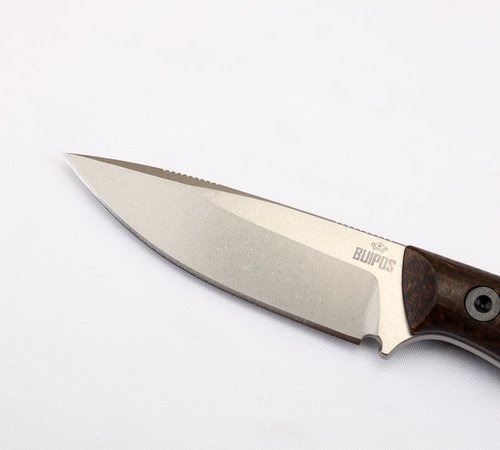 BUIPOS BD Small Straight, DC53 Steel Camping Knife with Kydex Sheath, G10 and Linen Handle, TAC, Gift (White blade with linen handle)