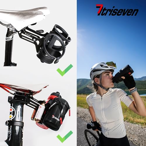 Bike Water Bottle Holder for 2 Bottles & CO2 Cartridges - Bicycle Accessory