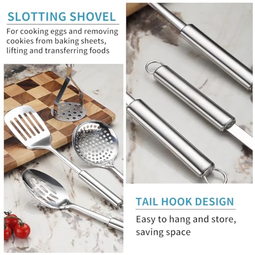39-Piece Stainless Steel Kitchen Utensil Set with Holder - Dishwasher Safe