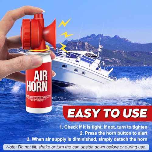 Saillong 1.4oz Boat Air Horn for Safety, Loud Marine Air Horns Can, Mini Small Blow Fog Bear Horn, Emergency Use for Sporting Events, Boat, Animal Alarm