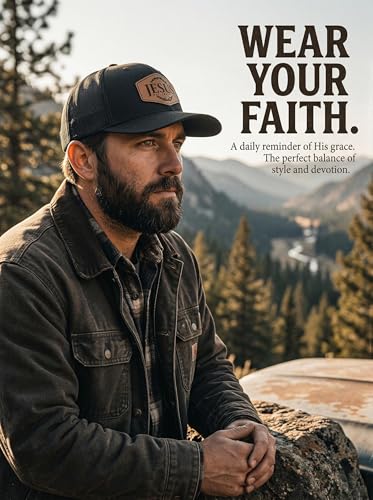 Leather Trucker Hat for Men & Women - Jesus-Black Variation