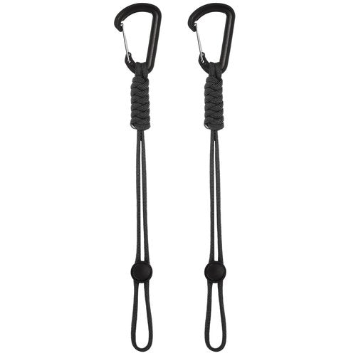 M METERXITY 2-Pack Paracord Keychains with Clips, 10 Inch Braided Lanyard Strap D Ring Adjustable Buckle Backpack Accessories for Camping/Hiking/Fishing/Traveling/Outdoor [Black]