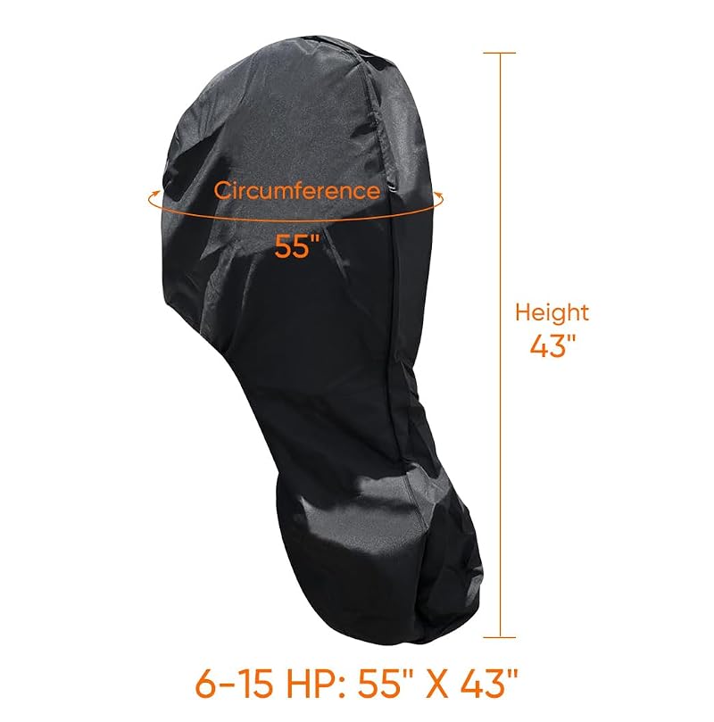 iCOVER Outboard Motor Cover 6-15HP Waterproof Heavy-Duty Oxford with Zipper
