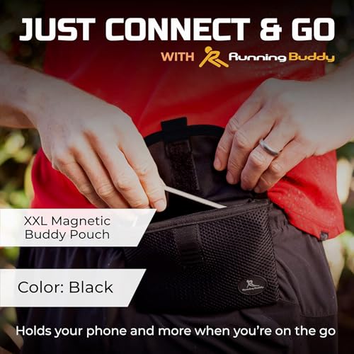 Running Buddy Magnetic Beltless Running Pouch XXL Black - No Bounce