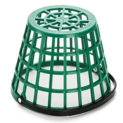 Bekith 2 Pack Plastic Golf Ball Basket, Golfball Container Ball Bucket with Handle, Holds 40-50 Balls, Green