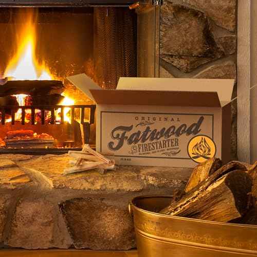 Fatwood Fire Starter Sticks 25lb Box - Indoor or Outdoor All Natural Pine Fire Starters for Campfires, Fireplace, Firepit, Wood Stove, or BBQ Grill - Kindling Wood Firewood Lighter by Pure Garden