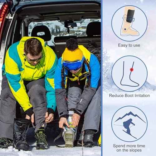 2Pcs/4Pcs 6.5x5 Inch Snowboard Shin Pads-Thinkened Foam Ski Shin Guards-Cuttable Ski Shin Protector Pad for Ski Boot Liner Snowboard Sports Padded Shin Bang Protection