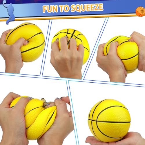 Yellow Foam Mini Basketball Balls 5 Inch Set for Indoor Hoops & Sensory Play - 3 Pack