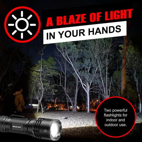 GearLight LED Tactical Flashlight Black - Mini Compact Military-Grade EDC Light