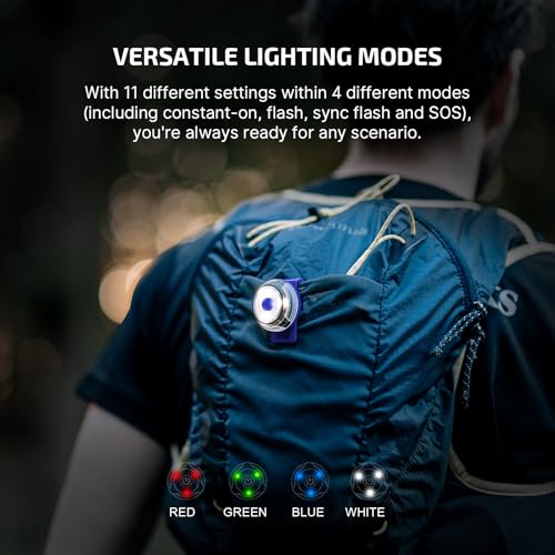 OLIGHT Gober 2 Safety Light, High Visibility Beacon LED with 6 Color Settings and 4 Lighting Modes, USB-C Rechargeable Flashing Warning with Clip for Running, Cycling, Camping, Dog Walking(Blue)
